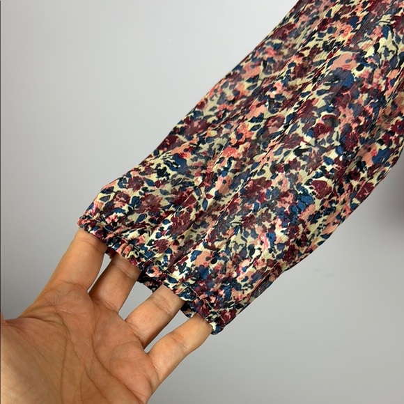 MSCH Copenhagen Kaline Floral Long Sleeve Side Smocked Blouse Size XL - Picture 5 of 10